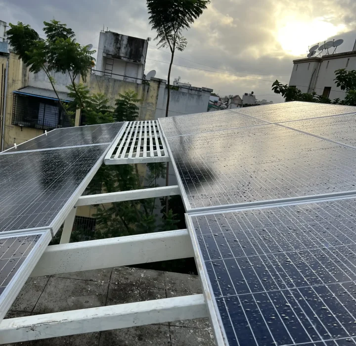Solar pvc panels in rain