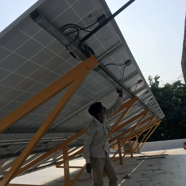 Installing Solar panels in Aundh, Pune.